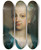 Triptych art skateboard deck of Christian Seybold Mdchen In Blauem Kleid by Christian Seybold (1695-1768)