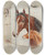 Triptych art skateboard deck of Carl Reichert Idyllic Stable Scene by Carl Reichert (1836-1918)