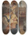Triptych art skateboard deck of Jessie Willcox Smith There Sat His Mother By The Fire And In Her Arms Lay The Prmcess Fast Asleep by Jessie Willcox Smith (1863-1935)