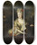 Triptych art skateboard deck of Nicolas De Largillire Portrait Of A Lady With A Dog And A Monkey by Nicolas de Largillire (1656-1746)