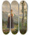 Triptych art skateboard deck of Wilhelm Gustav Friedrich Hasemann Magdalena Beneath The Cross by Wilhelm Gustav Friedrich Hasemann
