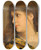 Triptych art skateboard deck of Gabriel Von Max A Girls Head Turned To The Left by Gabriel Von Max (1840-1915)