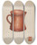 Triptych art skateboard deck of Anna Aloisi Measure With Handle by Anna Aloisi