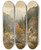 Triptych art skateboard deck of Ludwig Sckell Shepherd And Flock On The Path By A Torrent by Ludwig Sckell (1833-1912)