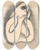 Triptych art skateboard deck of Mikul Galanda Lost In Thought by Mikulas Galanda (1895-1938)