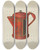 Triptych art skateboard deck of Nicholas Acampora Toleware Coffee Pot_1 by Nicholas Acampora