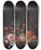 Triptych art skateboard deck of Jan Davidsz De Heem Flowers And Fruit by Jan Davidsz de Heem (1606-1684)