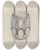 Triptych art skateboard deck of Raymond Manupelli Porcelain Jar by Raymond Manupelli