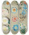 Triptych art skateboard deck of Eugne Delacroix Tude De Fleurs by Eugene Delacroix (1798-1863)