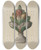 Triptych art skateboard deck of Mina Lowry Mantle Ornament_1 by Mina Lowry (1894-1942)