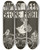 Triptych art skateboard deck of Rachael Romero Human Need Before Profit Del Monte Exploits by Rachael Romero (1953)