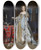 Triptych art skateboard deck of Gabriel Metsu Portrait Of Lucia Wijbrants by Gabriel Metsu (1629-1667)