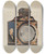 Triptych art skateboard deck of Jessie M Youngs Locomotive Headlight by Jessie M Youngs
