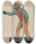 Triptych art skateboard deck of David Ramage Hitching Post by David Ramage