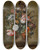 Triptych art skateboard deck of Jacob Marrel Roses Tulips An Iris And Other Flowers In A Stoneware Vase On A Ledge With A Lizard Stag Beetle And Snail by Jacob Marrel (1613-1681)