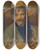 Triptych art skateboard deck of Paul Schroeter Selfportrait Of The Painter With The Straw Hat Of The Painter Fritz Overbeck 18691909 by Paul Schroeter (1866-1946)
