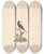 Triptych art skateboard deck of Luigi Balugani Chalcomitra Senegalensis Scarlet Chested Sunbird by Luigi Balugani (1737-1770)