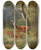Triptych art skateboard deck of Moritz Mller A Family Of Red Deer In A Forest Glade by Moritz Melzer (1841-1899)