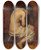Triptych art skateboard deck of Franz Von Defregger Halbakt by Franz Von Defregger (1835-1921)