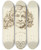 Triptych art skateboard deck of David Humbert De Superville Kop Van Jacob Van Kampen En Face Met Schedelomtrek by David Humbert De Superville (1770-1849)
