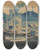 Triptych art skateboard deck of Lon Spilliaert Havenzicht by Leon Spilliaert (1881-1946)