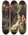 Triptych art skateboard deck of Alexandre Cabanel The Expulsion Of Adam And Eve From The Garden Of Paradise by Alexandre Cabanel (1823-1889)