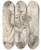 Triptych art skateboard deck of Cornelis Visscher Two Boys With A Puppy_1 by Cornelis Visscher (1629-1658)
