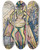 Triptych art skateboard deck of Karl Wiener Ohne Titel Frauenfigur_1 by Karl Wiener (1901-1949)