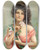 Triptych art skateboard deck of Louis Prang Woman With Lily by Louis Prang (1824-1909)