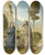 Triptych art skateboard deck of Juan De Flandes The Temptation Of Christ by Juan de Flandes (1460-1519)