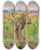 Triptych art skateboard deck of Akseli Gallenkallela Dwarf Tree In The Desert by Akseli Gallen Kallela (1865-1931)