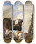 Triptych art skateboard deck of Paulus Potter Two Cows And A Young Bull Beside A Fence In A Meadow by Paulus Potter (1625-1654)