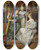 Triptych art skateboard deck of Eugne Devria Le Concert by Eugene Deveria (1805-1865)