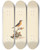 Triptych art skateboard deck of Luigi Balugani Cassypha Semirufa Ruppells Robin Chat by Luigi Balugani (1737-1770)