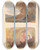 Triptych art skateboard deck of Thomas Sully Landscape With Figure Reclining Against Hill Titian And Venetian School No 7 Landscape Variety Of Watercolor Washes by Thomas Sully (1783-1872)