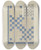 Triptych art skateboard deck of Carl Keksi Friendship Quilt by Carl Keksi