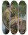 Triptych art skateboard deck of Pekka Halonen Man Fishing by Pekka Halonen (1865-1933)
