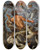 Triptych art skateboard deck of Alessandro Rosi Cain And Abel by Alessandro Rosi (1627-1697)