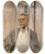 Triptych art skateboard deck of Joaqun Sorolla Portrait Of Charles M Kurtz Founding Director Albright Art Gallery 19051909 by Joaquin Sorolla (1863-1923)