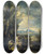 Triptych art skateboard deck of Alessandro Magnasco Landscape With Saint Bruno by Alessandro Magnasco (1667-1749)
