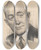 Triptych art skateboard deck of Samuel Johnson Woolf George Michael Cohan by Samuel Johnson Woolf (1880-1948)