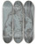 Triptych art skateboard deck of Edward Byng A Gentleman Wearing A Long Buttoned Coat With Large Cuffs by Edward Byng