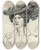 Triptych art skateboard deck of Isaac Israls Jonge Vrouw Met Grote Hoed Berthe by Isaac Israels (1865-1934)