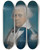 Triptych art skateboard deck of James Sharples Gen James Wilkinson by James Sharples (1825-1893)