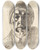 Triptych art skateboard deck of Albert Besnard Selfportrait_2 by Albert Besnard (1849-1934)