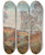Triptych art skateboard deck of Armand Guillaumin Le Chemin Vers La Valle by Armand Guillaumin (1841-1927)