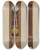 Triptych art skateboard deck of William Frank Clock Chronometer by William Frank