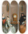 Triptych art skateboard deck of Charlesjoseph Flipart The Hour Of The Masked Ball_2 by Charles-Joseph Flipart (1721-1797)