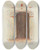 Triptych art skateboard deck of Geoffrey Holt And Harry Mann Waddell Restoration Drawing Wall Painting And Door Facade Mission House by Geoffrey Holt And Harry Mann Waddell