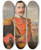 Triptych art skateboard deck of Carl Martin Ebersberg Portrt Karl Reichsfreiherr Von Simbschen by Carl Martin Ebersberg (1818-1880)